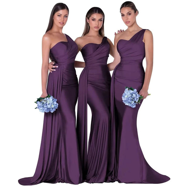 Satin bridesmaid/evening gown -Purple