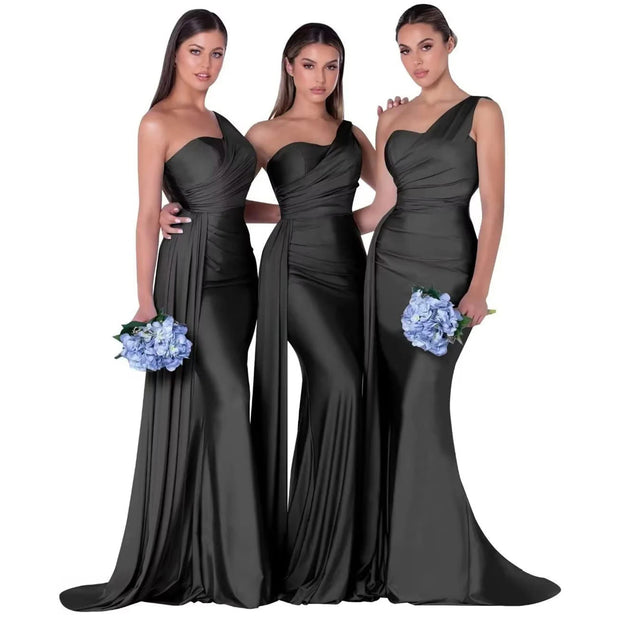 Satin bridesmaid/evening gown - Black