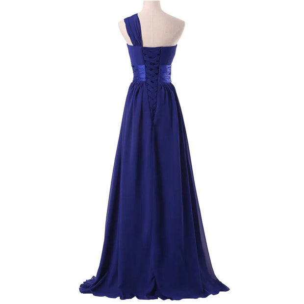 One shoulder bridesmaid gown NAVY