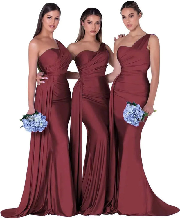 Satin bridesmaid/evening gown -Burgandy