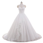 High Neck Wedding Ballgown Lace Wedding Dress