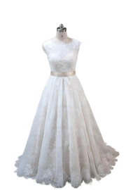 Affordable Simple Tulle and Lace Wedding Gown