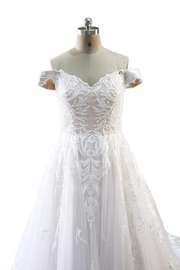 Boho Simple Tulle Aline Wedding Dress Lace