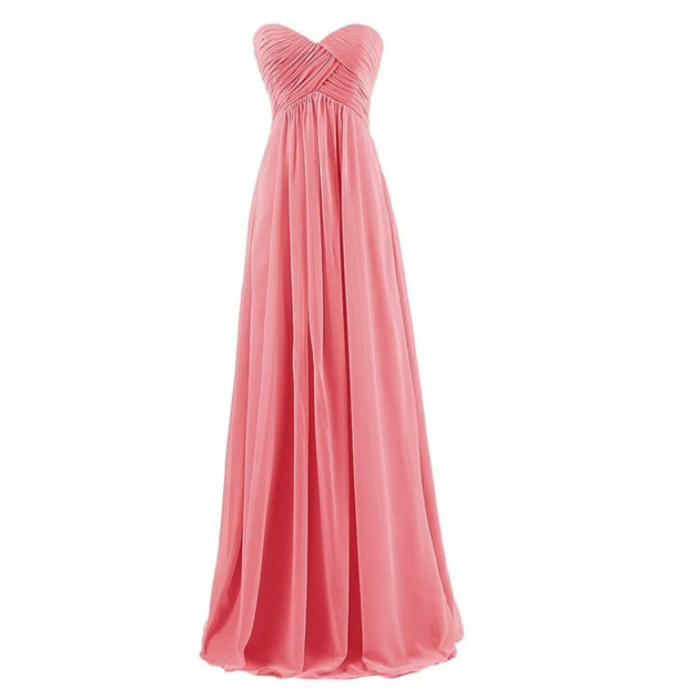 Strapless chiffon bridesmaid dresses - Different shades of pink