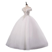 Off Shoulder Cheap Ballgown Wedding Dress