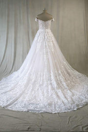 Boho Simple Tulle Aline Wedding Dress Lace