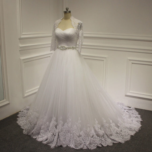 Aline wedding gown tulle and lace