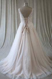 Boho Simiple Wedding Dress Tulle Wedding Gown