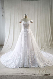 Boho Simple Tulle Aline Wedding Dress Lace