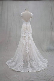 Simple Aline Lace and Tulle Wedding Dress