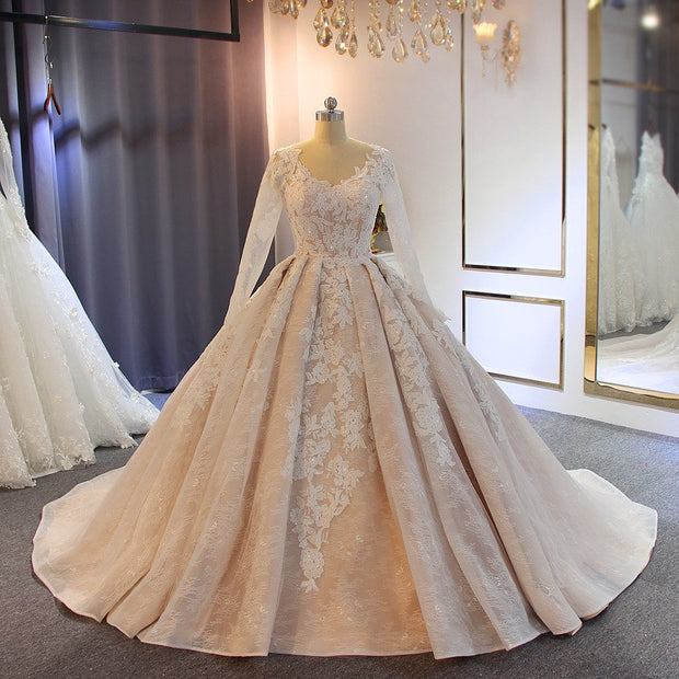 Long Sleeve Ballgown Princess Wedding Gown