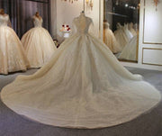 Luxurious Ball Gown Wedding Dress - Beaded Bodice and Full Skirt