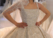 Exclusive Strap Wedding Ballgown Glitter Shimmer Wedding Dress