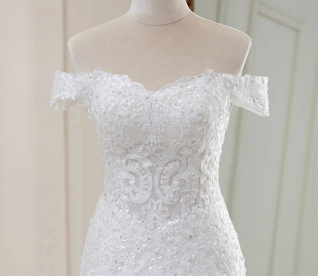 Affordable Mermaid Lace Wedding Gown