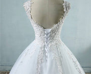 Affordable ballgown wedding dress lace and beading details