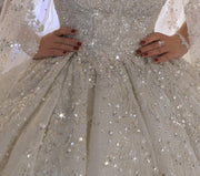 Luxurious Ballgown Wedding Dress with Crystal Embellishments