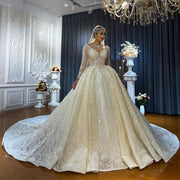 Princess-Inspired Ballgown Wedding Dress with Crystal Embellishments