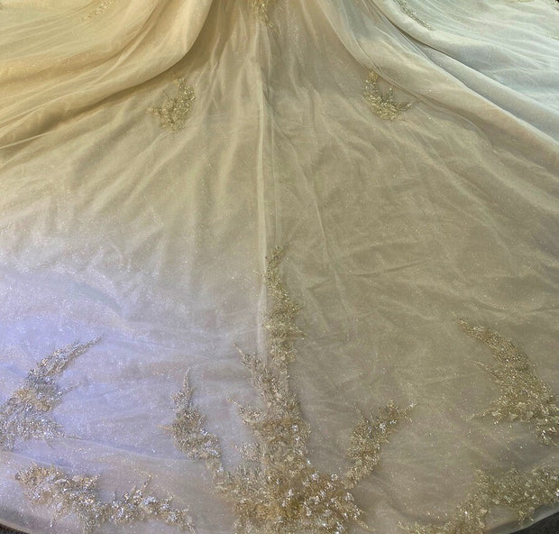 Affordable Off Shoulder Ballgown Wedding Dress