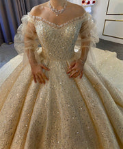 Long Detachable Sleeve Wedding Dress Wedding Ballgown