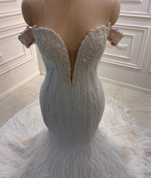 Off Shoulder Mermaid Wedding Gown