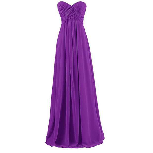 Strapless chiffon bridesmaid dresses - Purple