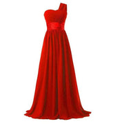 One shoulder bridesmaid gown Red