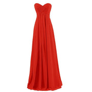 Strapless chiffon bridesmaid dresses - Red