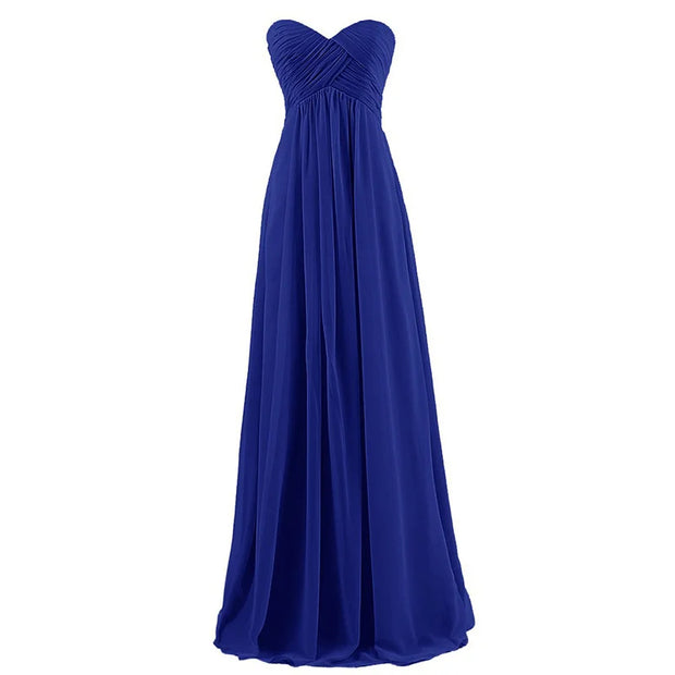 Strapless chiffon bridesmaid dresses - Royal blue