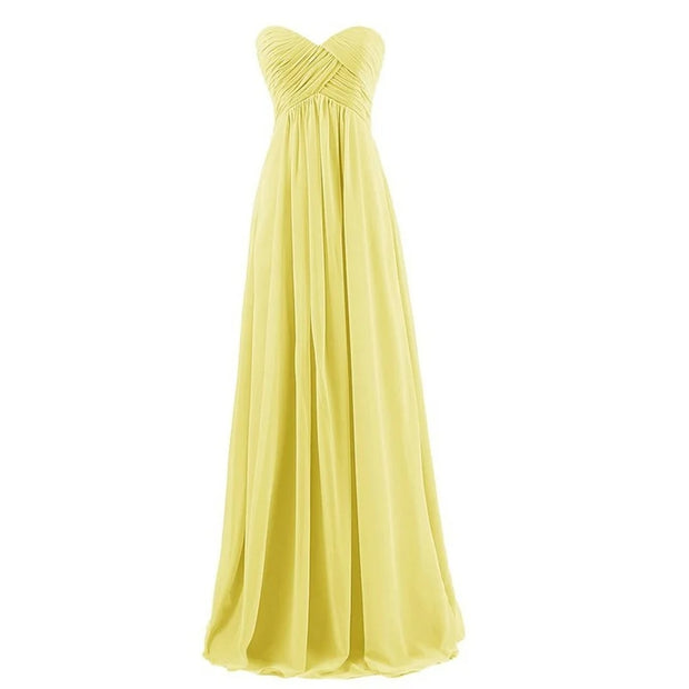 Strapless chiffon bridesmaid dresses - Yellow